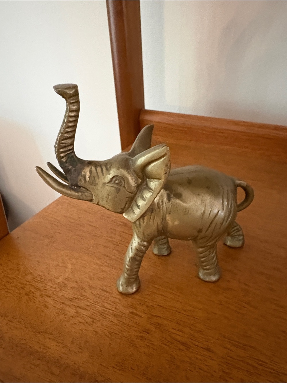 Brass Elephant Wall Accent - Gold Decorative Sculpture